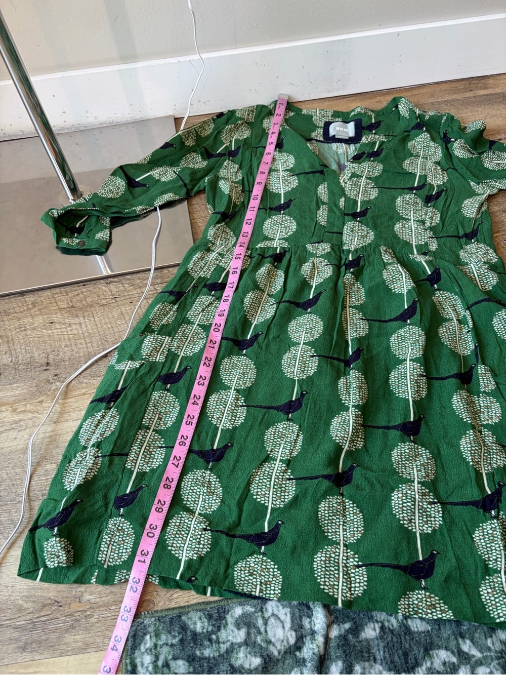Maeve Green Devery Birds Novelty Print Tunic Shirt Dress - Picture 10 of 13